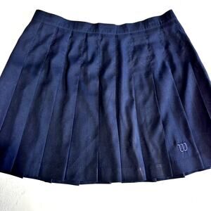 Wilson Pleated Tennis Mini Skirt Womens Sz 14 Navy Blue Classic Preppy USA